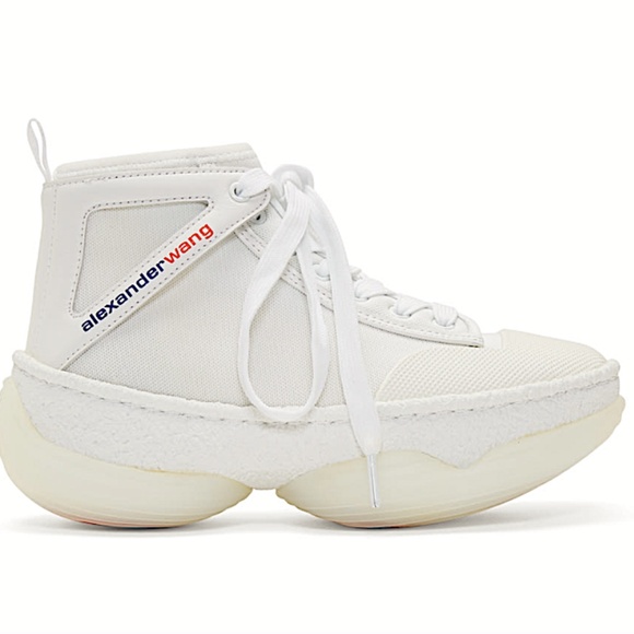 Alexander Wang White Mesh and Leather Trim A1 High Top Sneakers - Picture 2 of 8